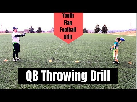Youth Flag Football Drill | QB Throwing - Passing Drill for Beginners | Step Back Throw Drills