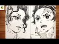 How to Draw Muzan &amp; Tanjiro  | Demon Slayer drawing  | Easy Step-by-Step Tutorial