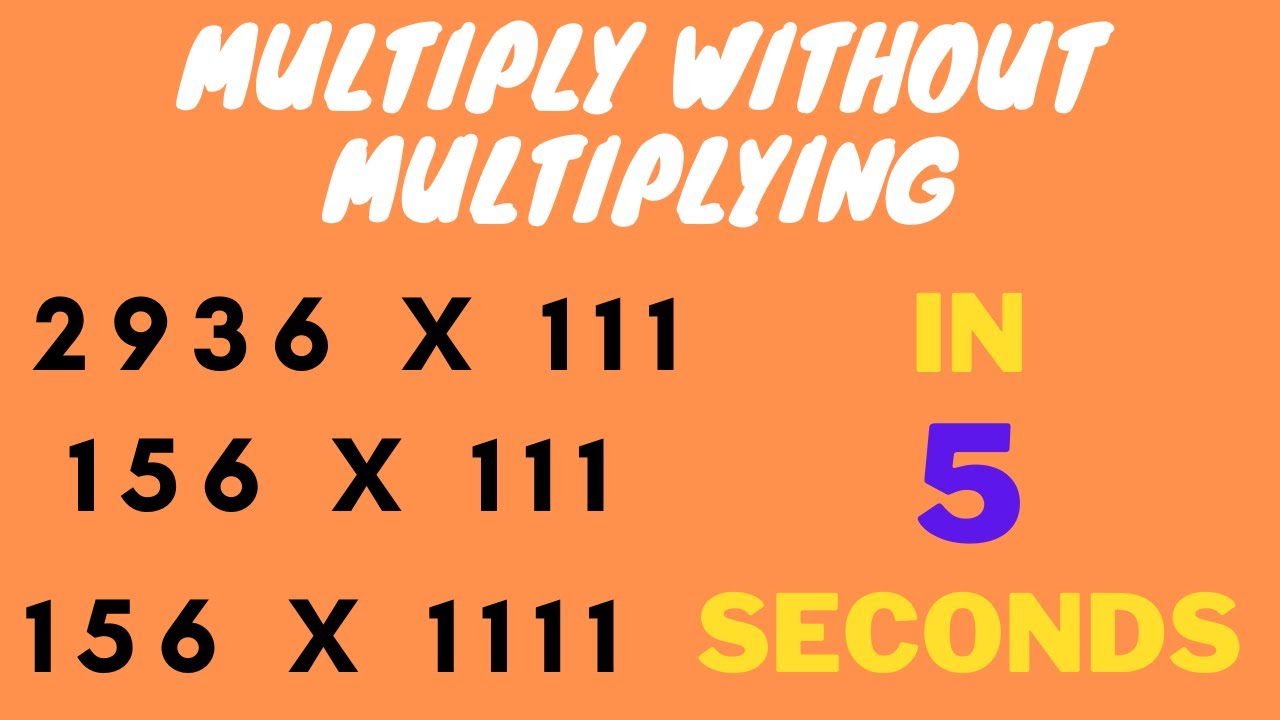 Multiply any number with 11, 111, 1111, 11111..... - YouTube