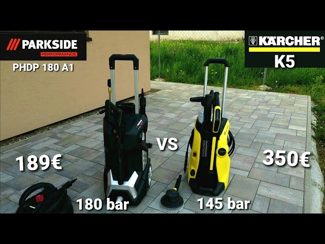 vs Performance Parkside Karcher PHDP and K5 YouTube test. - Pressure comparison 180A1 cleaner