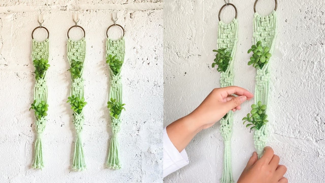 Easy Macrame Wall Plant Hanging for Total Beginner | Square Knot Macrame
