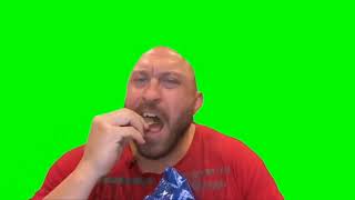 Bald guy eating chips green screen (1 minute loop)