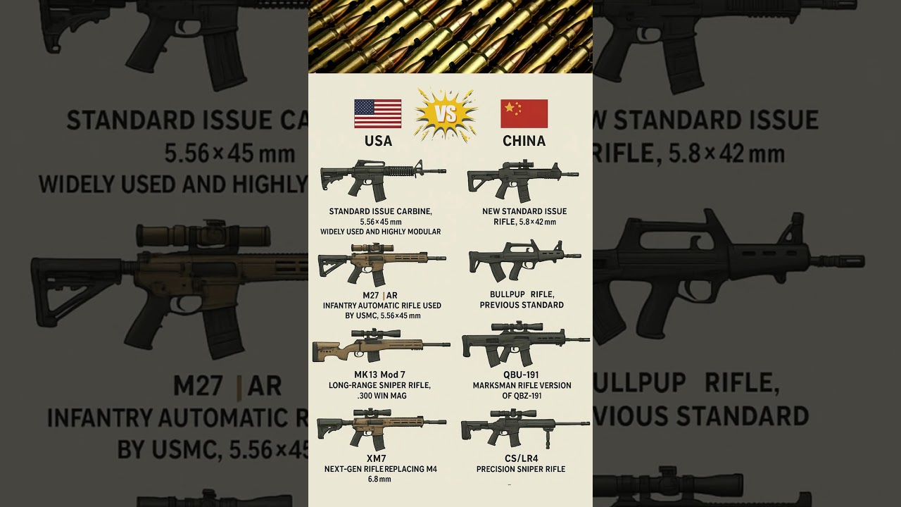 USA vs China Army Rifles Comparison