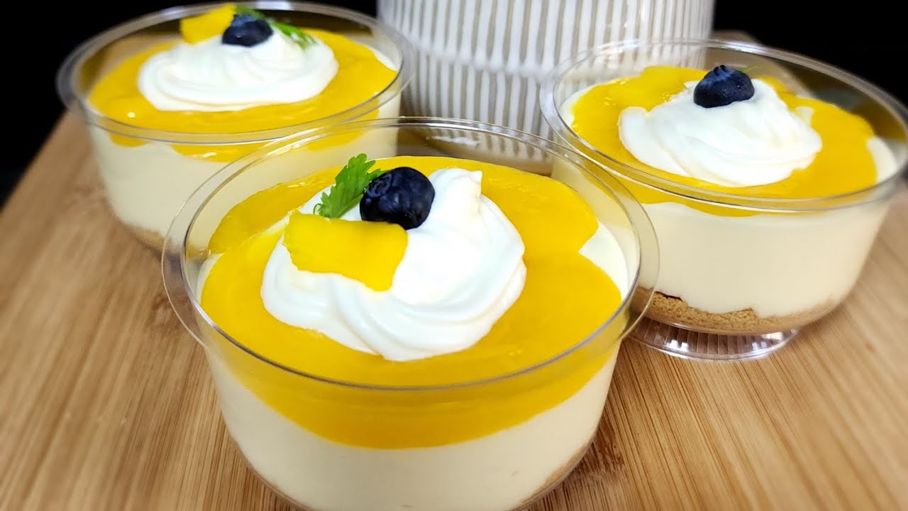 Quick Mango Dessert 🥭| No Bake Dessert| Easy and Yummy ️| Mango Cream ...