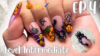 Nail Art Class: Ep.4 INTERMEDIATE Learn with me step by step! 3D Hipper Nail Art 🐈‍⬛💅🏼