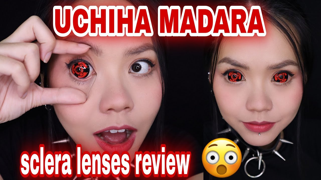 REVIEW kính áp tròng Cosplay UCHIHA MADARA 22MM | Mỹ Linh Makeup. - youtube