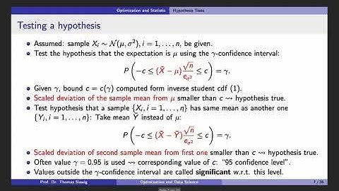Optimization and Data Science: Lecture 16: Optimization and Statistic