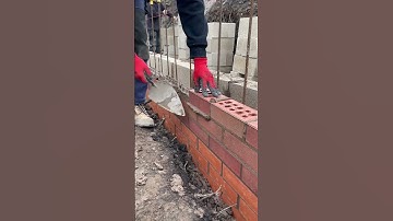 Making a fence using red bricks. #shorts