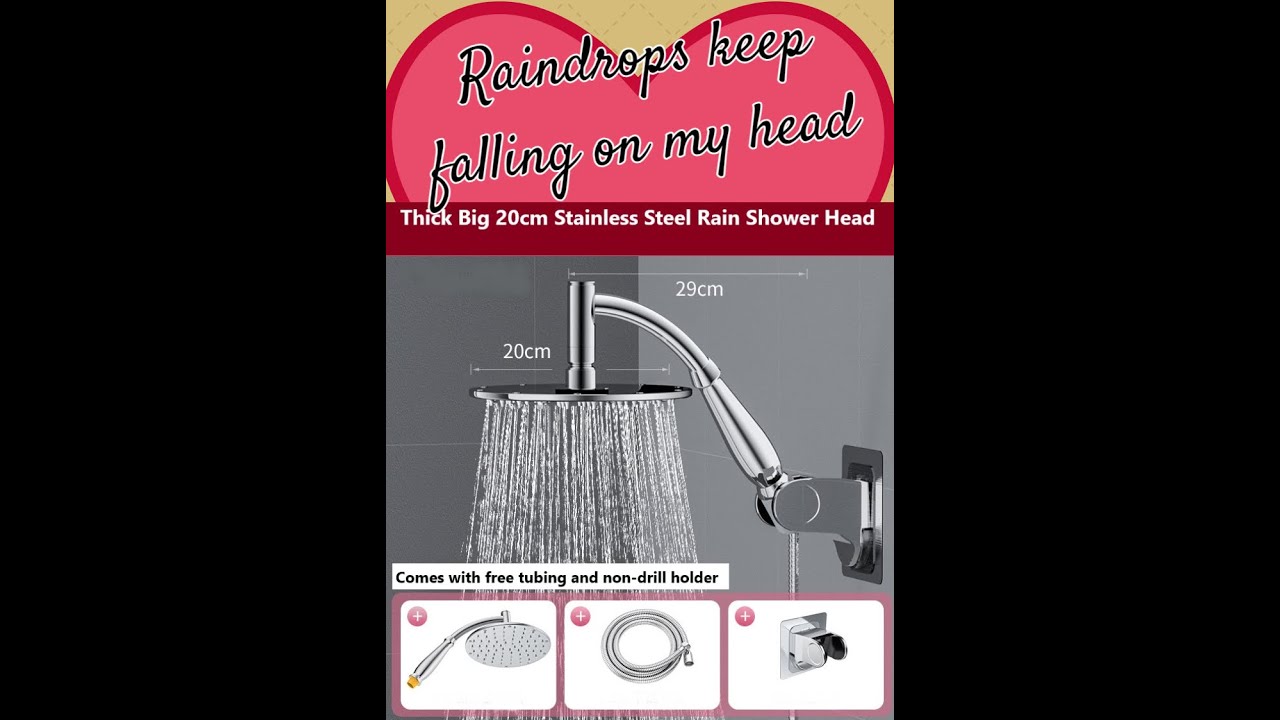 Big 20cm stainless steel rain shower head YouTube