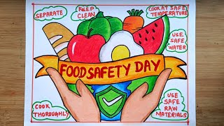 World Food Safety Day Drawing/ World Food Day Poster Drawing/ Eat Healthy Stay Healthy Drawing Easy