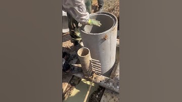 Amazing process of installing concrete pipe underground with simple tool