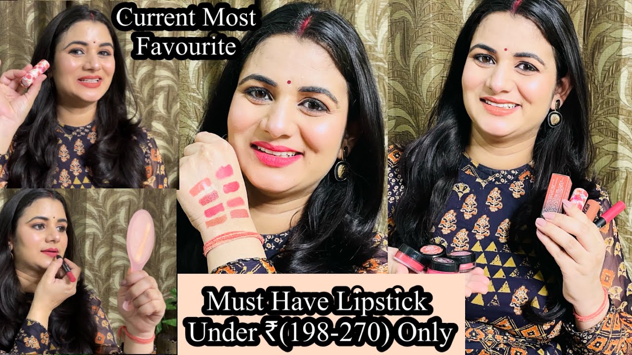 Amazon 8 Nude Lipstick Collection Under ₹270 & Swatches💄Lip Tint & Cheek Tint, Creamy Matte Lipstick