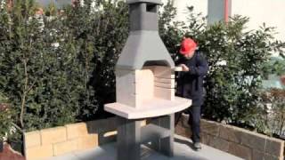 Assembly of Charcoal Masonry BBQ Barbecue Grill by Sunday - YouTube