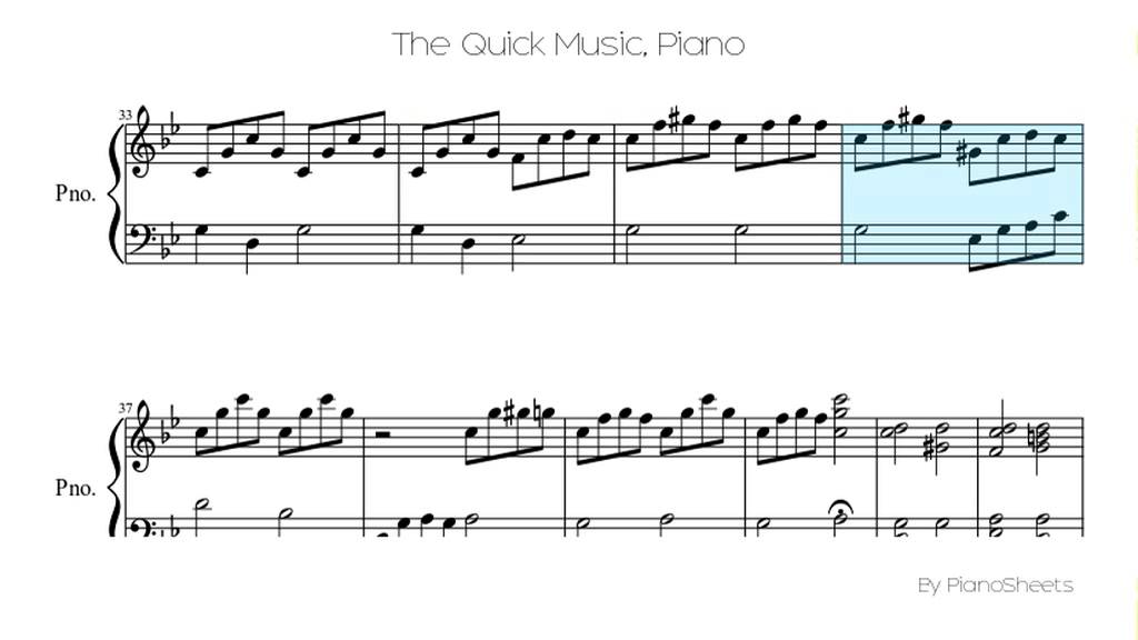 The Quick Music [Piano Solo] YouTube