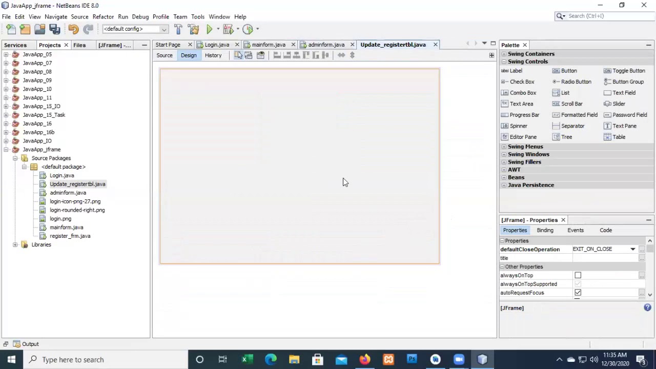 Fill Combo box and Update Record in Java Db YouTube