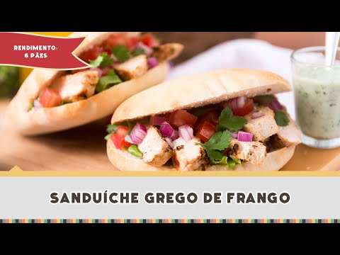 Sanduíche Grego de Frango com Pão Pita Caseiro - Receitas de Minuto #275