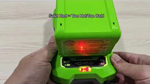 Meanings of Greenworks 40v Battery Charger Light (Blinking Red, Solid Red, Blinking Green, etc)