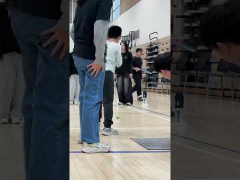 A physical education class taught by teenagers for elementary school students