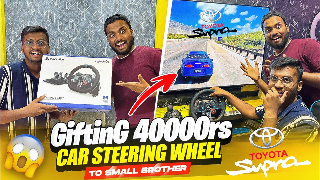 Gifting Real Life Toyota Supra mk4 To My Small Brother Steering wheel From Amazon 😱