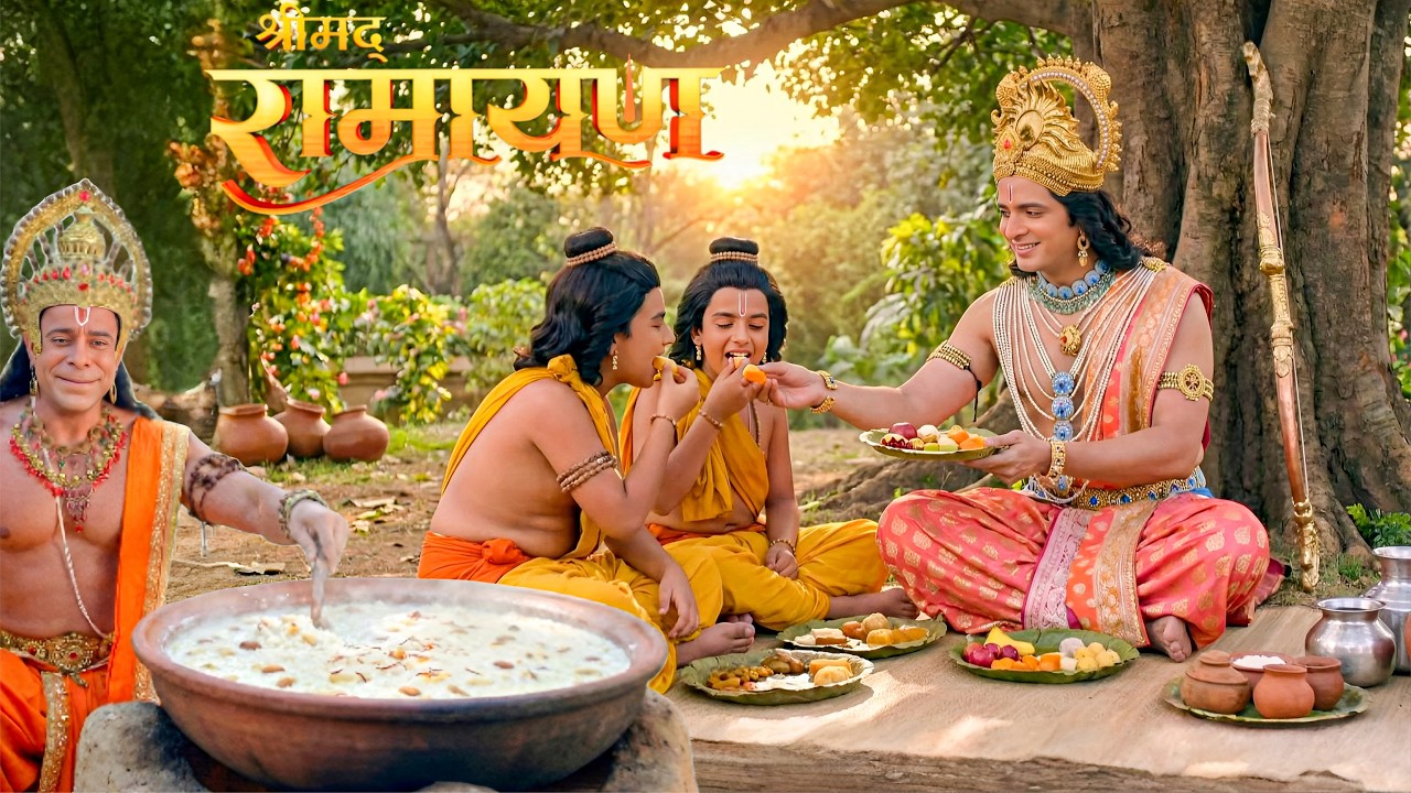 लव-कुश को हनुमान और लक्ष्मण के हाथों से मिली अद्भुत दावत || Shrimad Ramayan