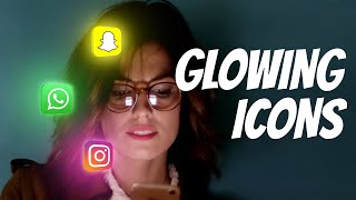 Photoshop: How to Create Glowing Icon in Photoshop CC | Glowing Social Media Icons