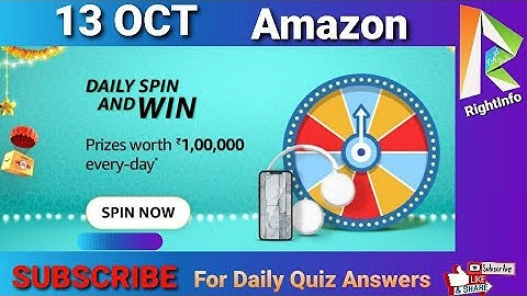 Amazon Daily SPIN AND WIN 13 OCT | Fun Zone Quiz Time | RightInfo