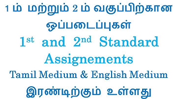 kalvi tv 1st & 2nd standard Assignment | tamil, english, maths, EVS | tamil, english medium