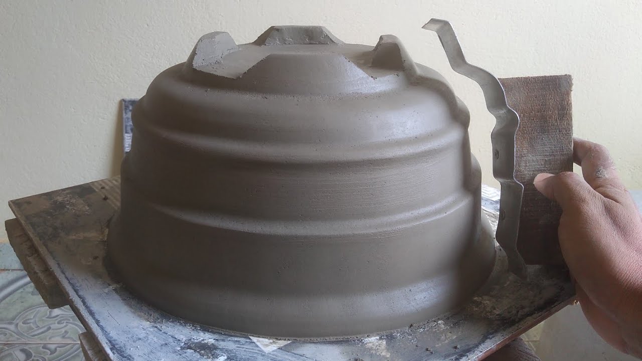 Como fazer vaso de cimento no torno muito fácil e rápido. E  informações sobre gabaritos.