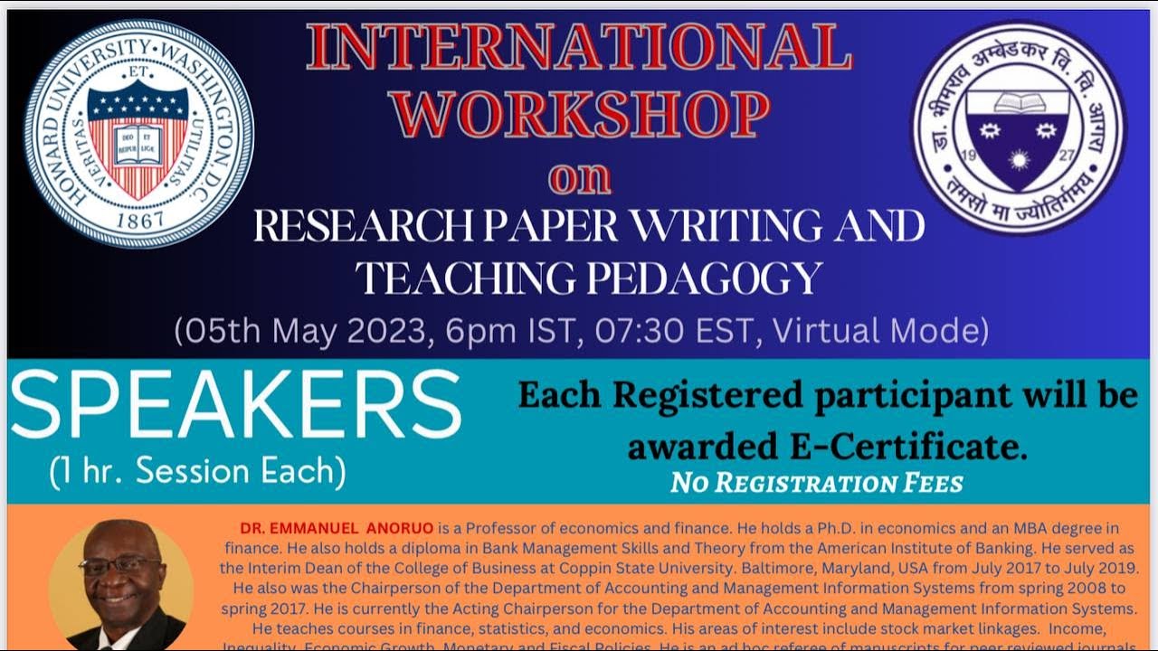 INTERNATIONAL WORKSHOP on RESEARCH PAPER WRITING AND TEACHING PEDAGOGY ...