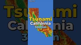 What If a 3000m/9843ft Tsunami Hit California? (Geographic Simulation)