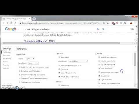 Chrome's New Location for Enabling the Console Log's Timestamps
