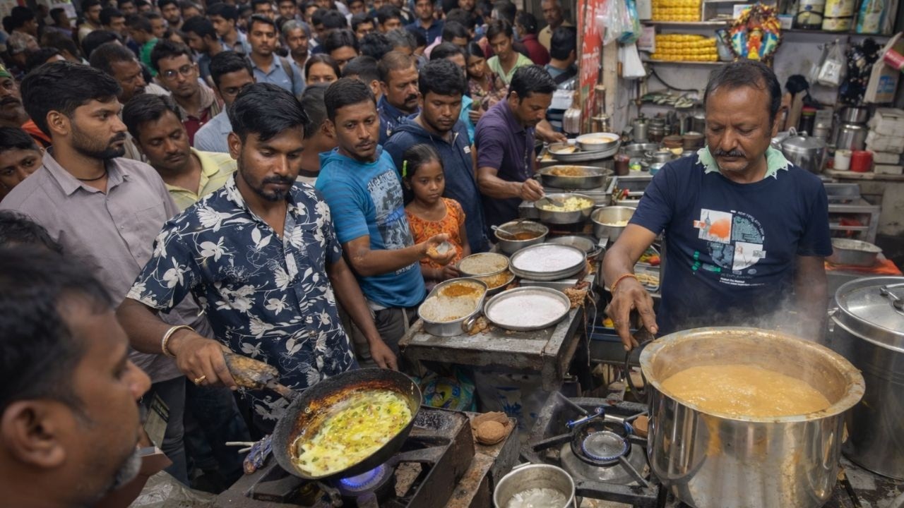 Sealdah Railway Station Street Food | Cha, Dim Toast & Butter Toast Huge Sale | কলকাতার ব্যস্ত স্টল