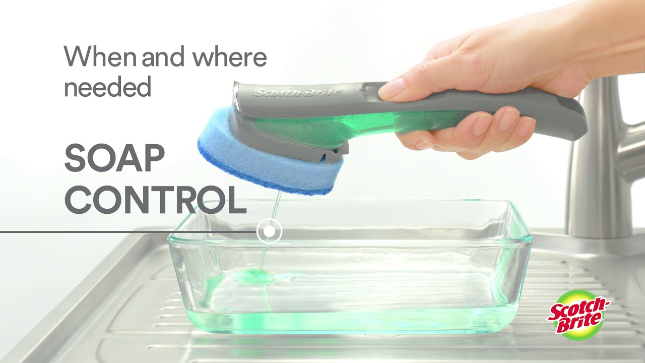 Advanced Soap Control Dishwand with Non-Scratch Scrubber 