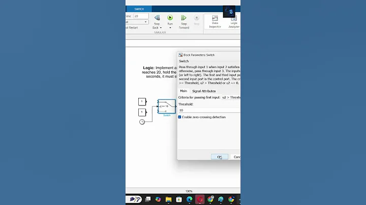 MBD Interview Questions #Simulink Implement an up counter. Once it reaches 20, hold the output at 20