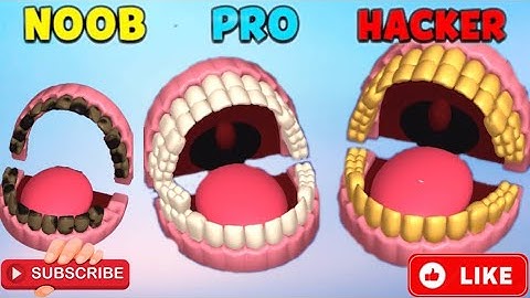 NOOB vs PRO vs HACKER - In Teeth Shuffle #teethshuffle#games #mrgames