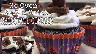 Steamed Chocolate Cupcake Recipe l No Oven Chocolate Cupcake for Halloween