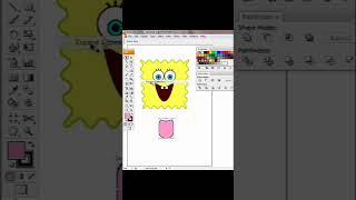 Menggambar spongebob tertawa nakal | spongebob naughty face #adobeillustrator #tutorial #shorts