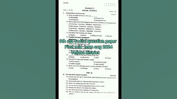 9th std Social first mid term question paper August 2024