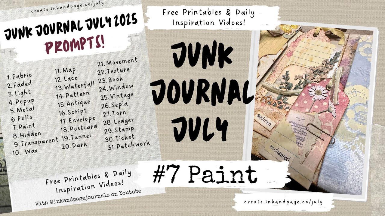 ジャンクジャーナル Old days 7 Flip through of the unfinished VINTAGE journal. - YouTube