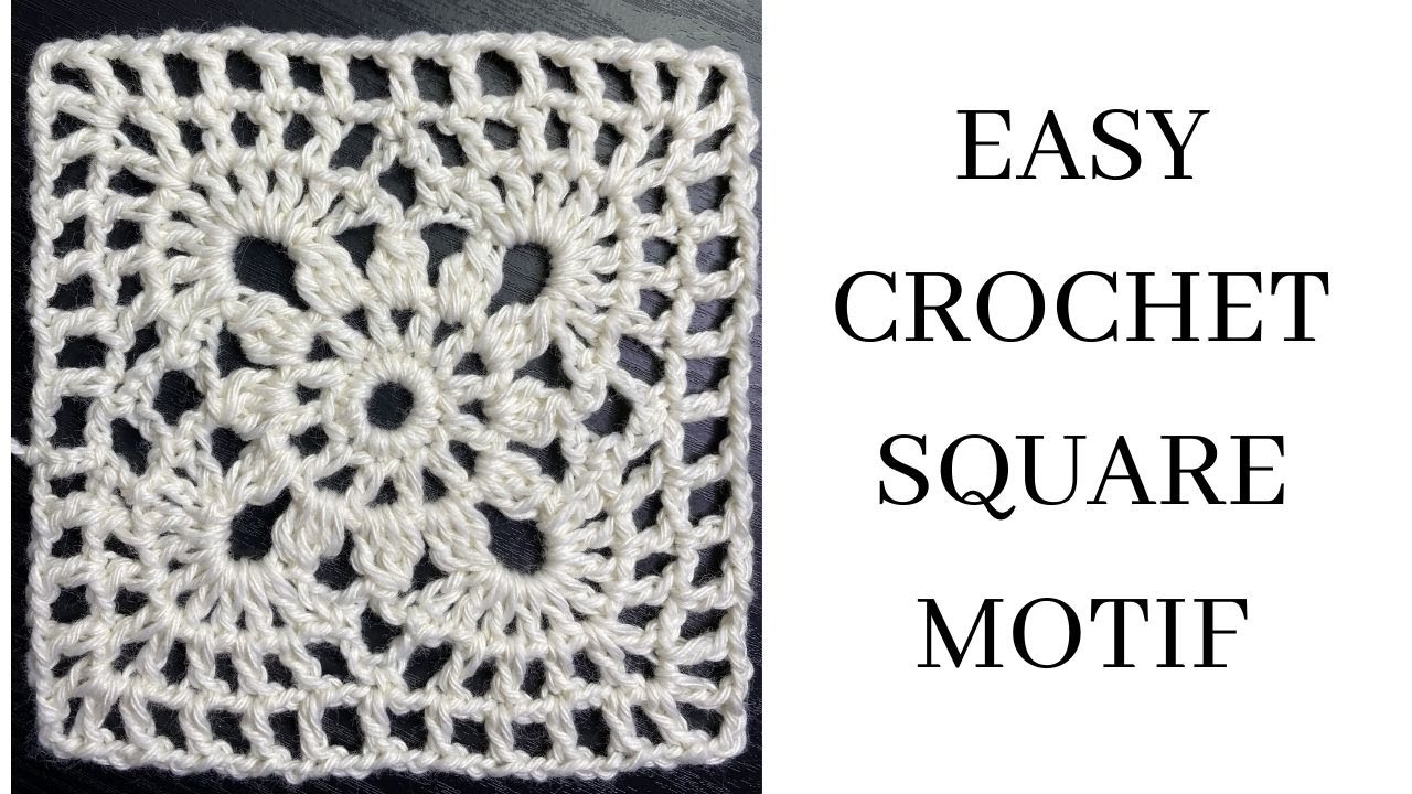 Простой квадратный мотив для вязания крючком