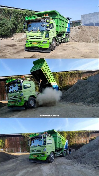 Detik-detik ban dump tronton hino lohan ti mbois meledak saat bongkar! BAN SAMPAI ROBEK #dumptruck