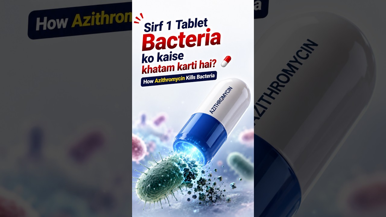Sirf 1 Tablet Bacteria ko kaise khatam karti hai? 💊 | Azithromycin 3D Animation #shorts