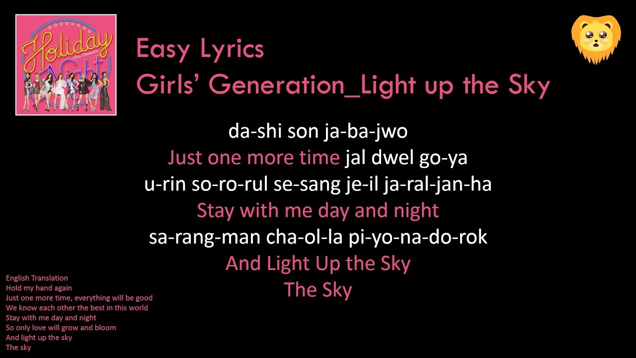 English Lyrics Version Kara Light Up The Sky Snsd By Vy Phan