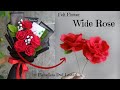 DIY Felt Flowers Wide Rose | Cara Membuat Bunga Mawar menggunakan Kain Flanel