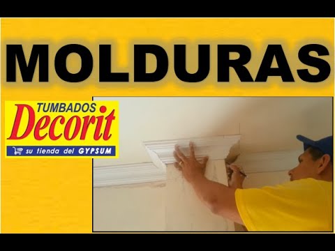 COMO INSTALAR MOLDURAS DE YESO Y POLIURETANO - YouTube