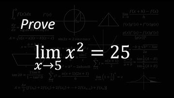 Prove lim as x approaches 5: x^2=25
