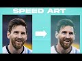 🔵Speed art on Messi 🔵
