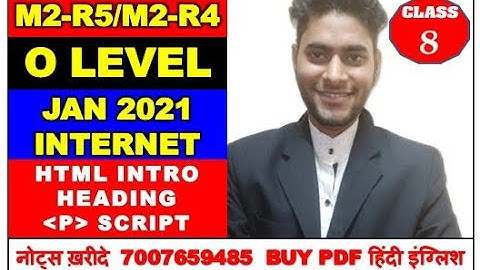 M2-R5 INTERNET AND WEB JANUARY 2021 CLASS #8 (O LEVEL EXAM)