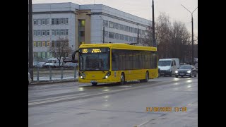 Минск, поездка в электробусе БКМ-Е321 Ольгерд, рег.№ АТ 4899-7, марш.64 (23.10.2023)