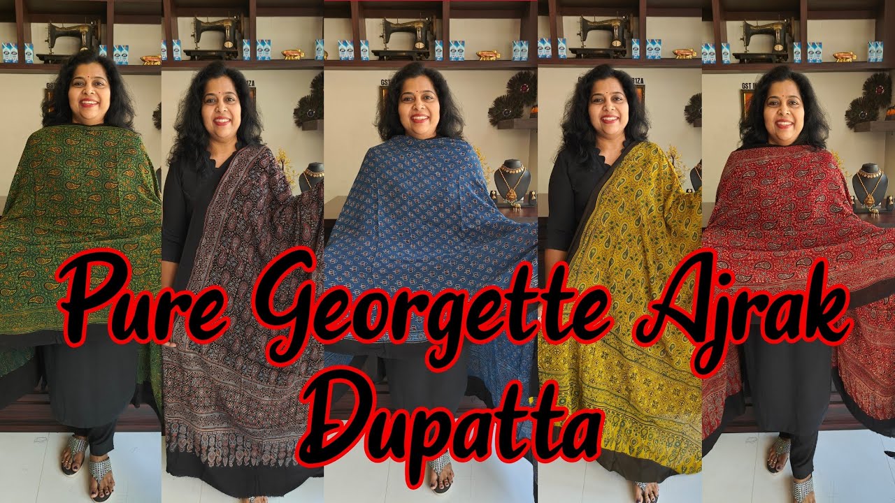Pure Georgette Ajrak Print Dupattas ❤️ Unjurus Lifestyle ❤️ Wtsp 👉 8606862244